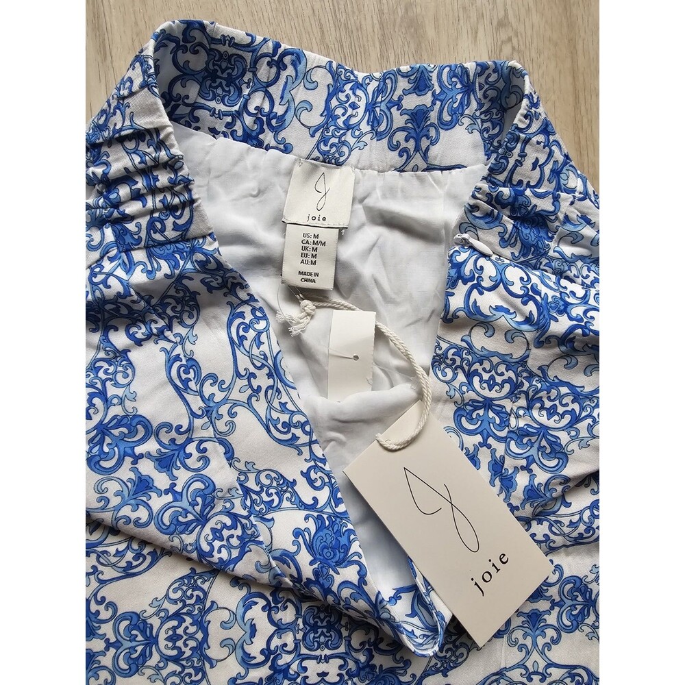 Joie Blue White Boho Print Midi Skirt Women’s Size M NWT - Picture 4 of 6
